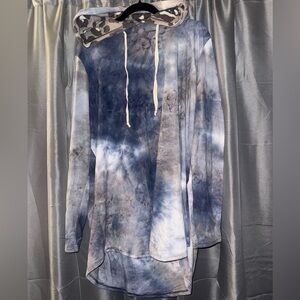 Blue Tie-Dye Hoodie - buttery soft material